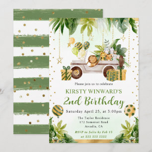 Convite Aniversário de criança de Selva de Aquarela