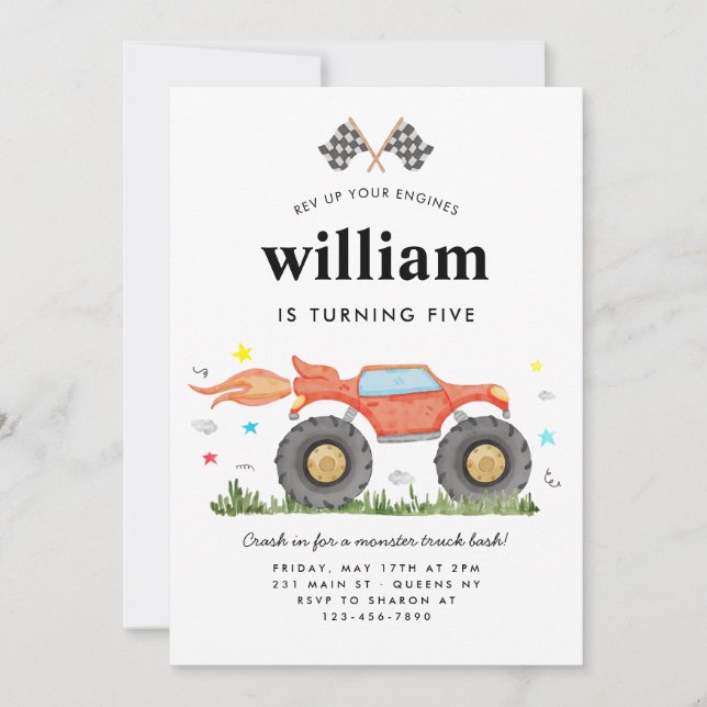 Convite Aniversário de criança de Sinalizadores de Raça de (Frente)