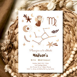Convite Aniversário de criança de zodiac virgo