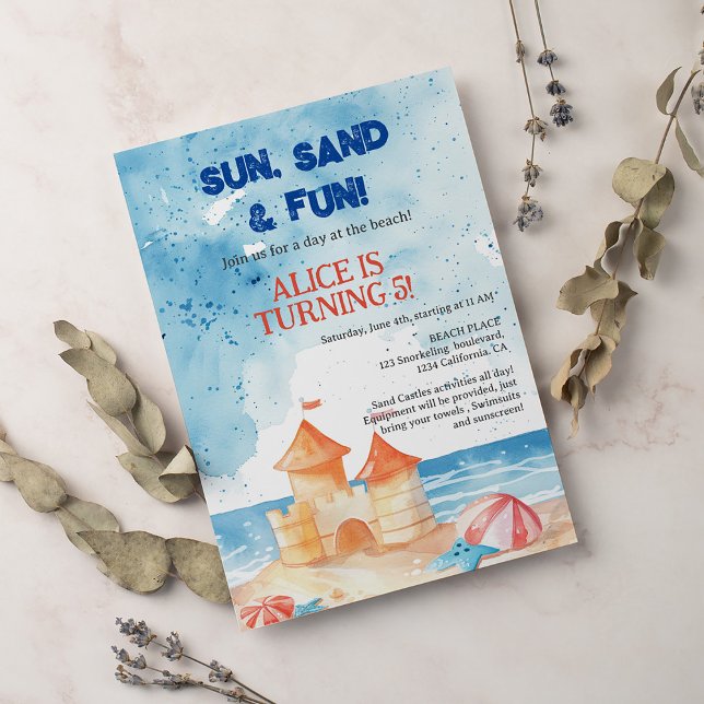 Convite Aniversário de criança do Castelo da Festa de Prai (Criador carregado)