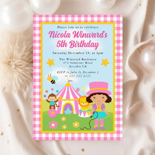 Convite Aniversário de criança do Circus African American 