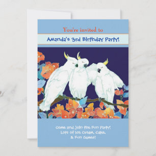 Convite Aniversário de criança do Cockatoos