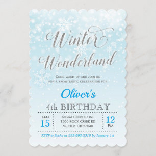 Convite Aniversário de criança do menino azul do floco d