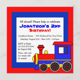 Convite Aniversário de criança do Tema do Comboio
