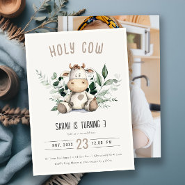 Convite Aniversário de criança Fotográfico de Pastel de Fo