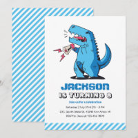 Aniversário de criança legal do Dinossauro Azul de