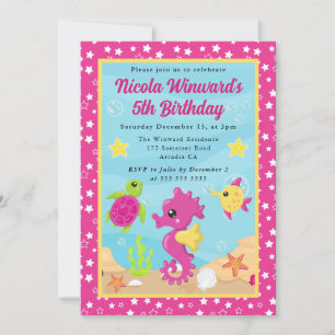 Convite Aniversário de criança marinho submarino