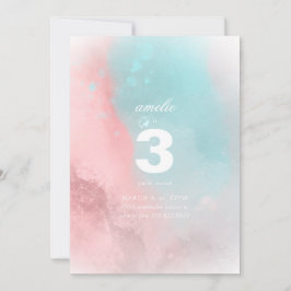 Convite Aniversário de criança Personalizado de Cor de Águ