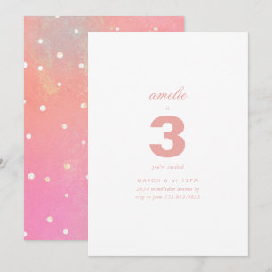 Convite Aniversário de criança Personalizado Elegante Si