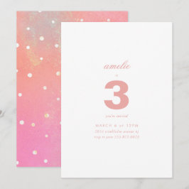 Convite Aniversário de criança Personalizado Elegante Simp