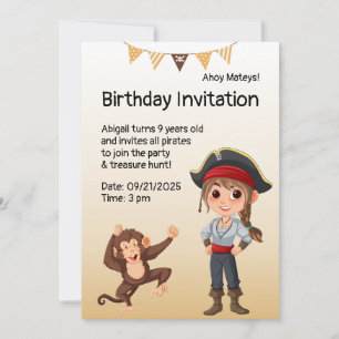 Convite Aniversário de criança Pirata