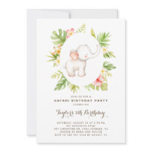 Aniversário de criança Safari De Elefante De Aquar