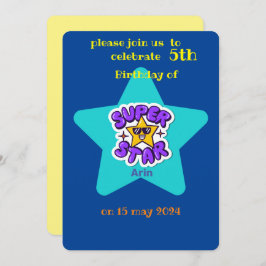 Convite aniversário de criança superstar