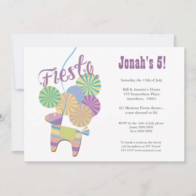 Convite Aniversário de criança tradicional de Donkey Fiest (Frente)