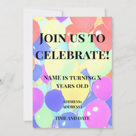 Convite aniversário de crianças