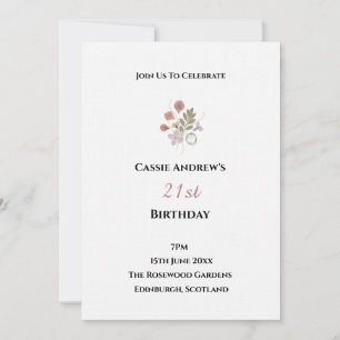 Convite Aniversário de Data Marcante Minimal Branco