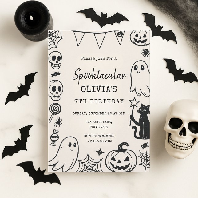 Convite Aniversário de Dia das Bruxas Spooktacular (Criador carregado)