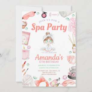 Convite Aniversário de dia de Spa Elegante