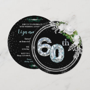 Convite Aniversário de Diamante de 60 anos de Casamento