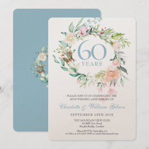 Convite Aniversário de Diamante de 60 anos de Casamento Fl
