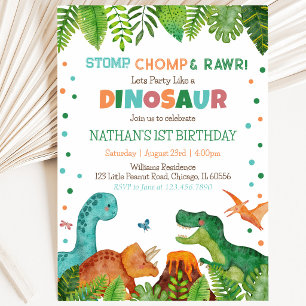 Convite Aniversário de Dinossauro