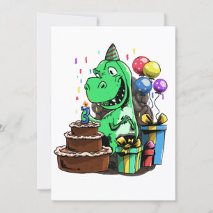 Convite Aniversário de Dinossauro - 3 Anos de Idade