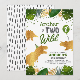 Convite Aniversário de Dinossauro Convidam Dois Festa de 