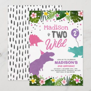 Convite Aniversário de Dinossauro Convidam Dois Festa de 