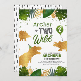 Convite Aniversário de Dinossauro Convidam Dois Festa de D