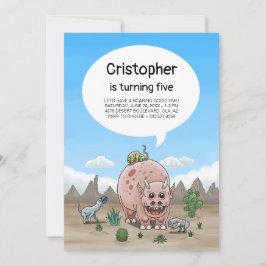 Convite aniversário de dinossauro de fantasia