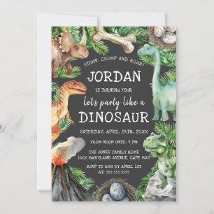 Convite Aniversário de Dinossauro Infantil