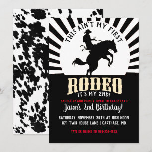 Convite Aniversário de dois anos com tema de Rodeio