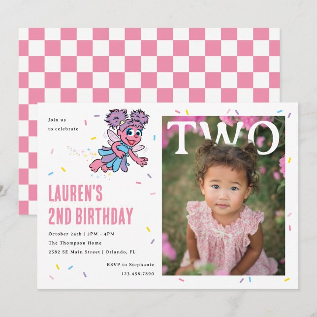 Convite Aniversário de dois anos da Abby Cadabby com Confe (Frente/Verso)