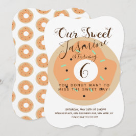 Convite Aniversário de Donut com Glacê de Abóbora Doce