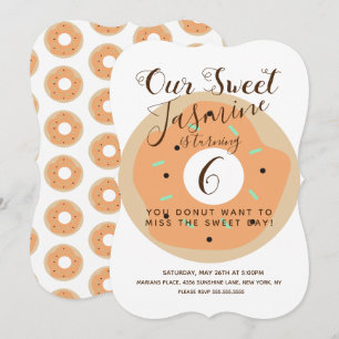 Convite Aniversário de Donut com Glacê de Abóbora Doce