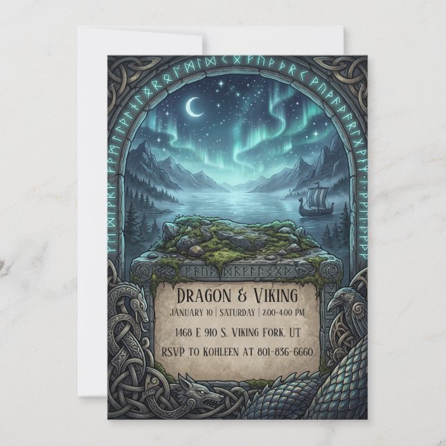 Convite Aniversário de Dragão & Viking (Frente)