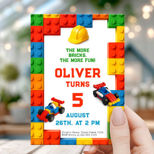 Convite Aniversário de Edifício de Tijolo Colorido