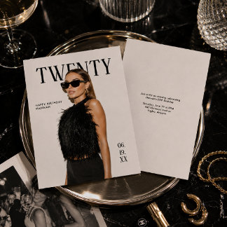 Convite Aniversário de Editorial de Moda Moderna