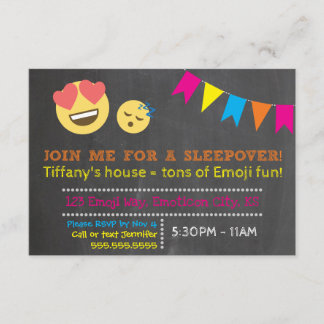 Convite Aniversário de Emoji Sleepover