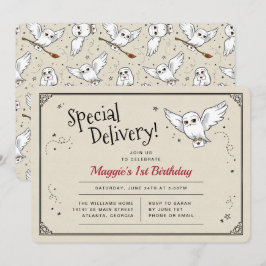 Convite Aniversário de Entrega Especial da Hedwig do Harry