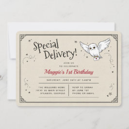 Convite Aniversário de Entrega Especial da Hedwig do Harry