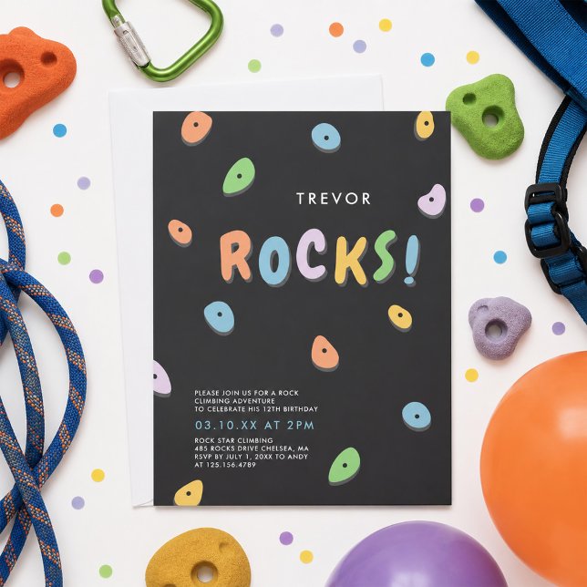 Convite Aniversário de Escalada de Rocha (Criador carregado)