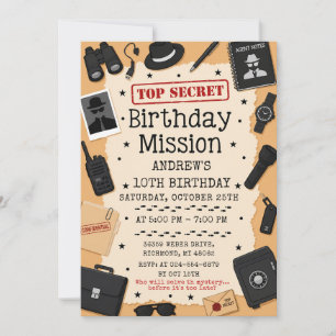 Convite Aniversário de Espião Secreto Personalizado
