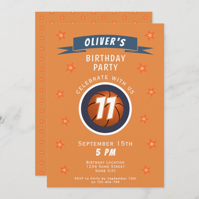 Convite Aniversário de Esportes Modernos de Bola de Basque (Frente/Verso)