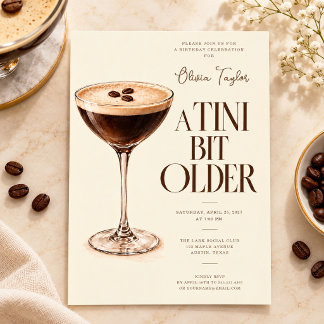 Convite Aniversário de Espresso Martini Um Pouco Mais Velh