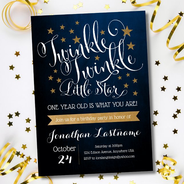 Convite Aniversário de Estrela Brilhante (Criador carregado)