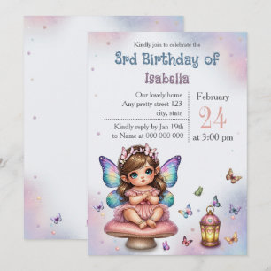 Convite Aniversário de fadazinha adorável