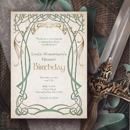 Convite Aniversário de Fantasia Medieval de Qualquer Idade