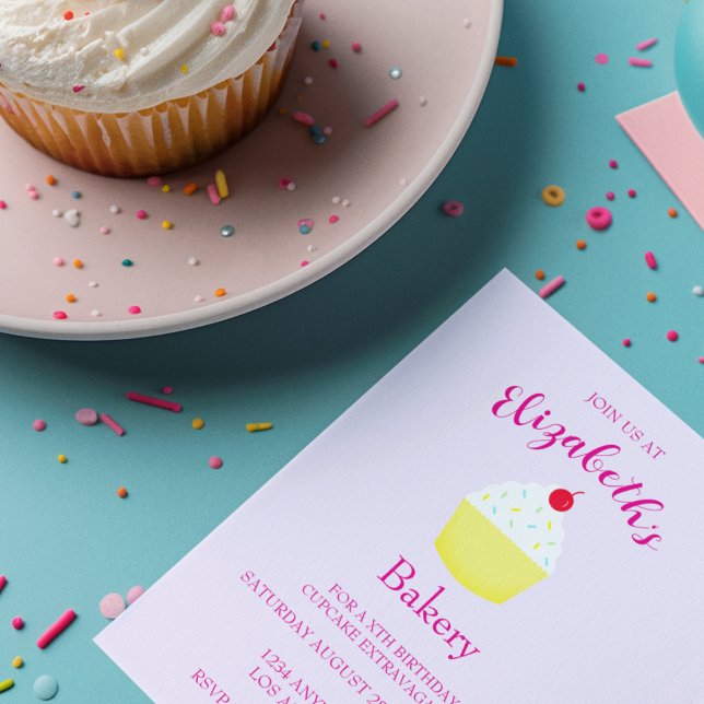 Convite Aniversário de Fazer Cupcake (Criador carregado)