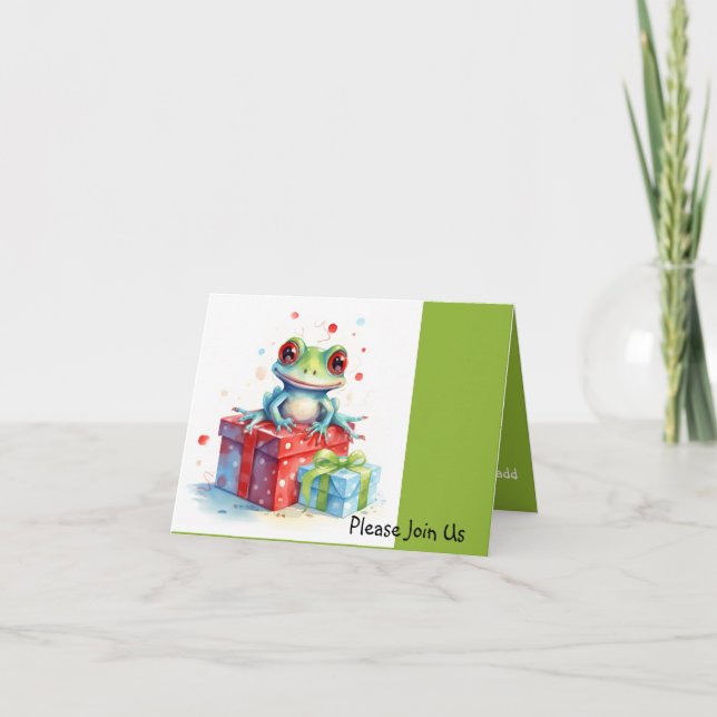 Convite Aniversário de Feriado do sapo (Frente)